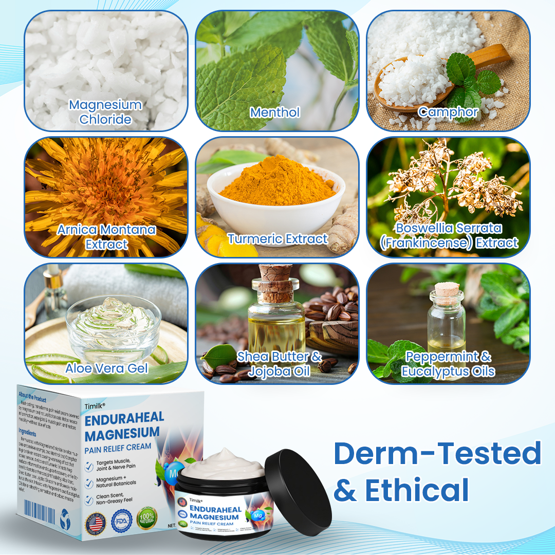 Timilk® EnduraHeal Magnesium Pain Relief Cream (Treats Arthritis, Neuropathy, Rheumatism & More)
