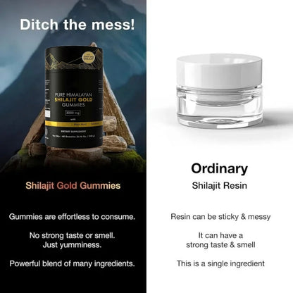 [🔥Last day for 75%OFF] Pure Himalayan Shilajit Gummies Gold 100% Natural & Organic 60 Gummies