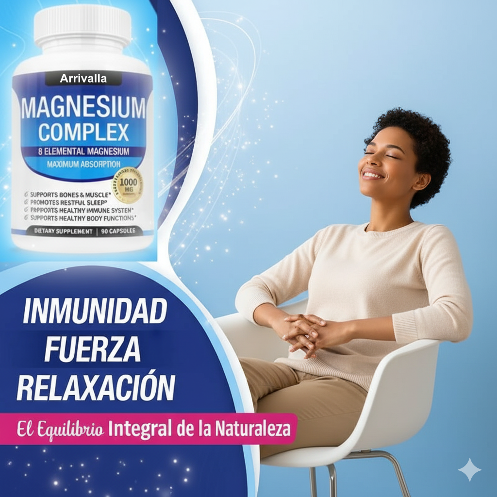 Complejo de Magnesio 8 en 1 Premium – 8 tipos de magnesio en una sola cápsula
